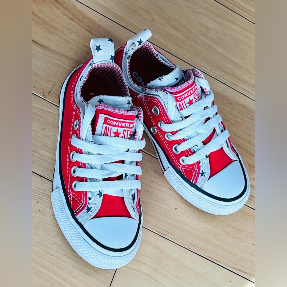 Converse Red and White Kids Sneakers - Picture 14 of 16
